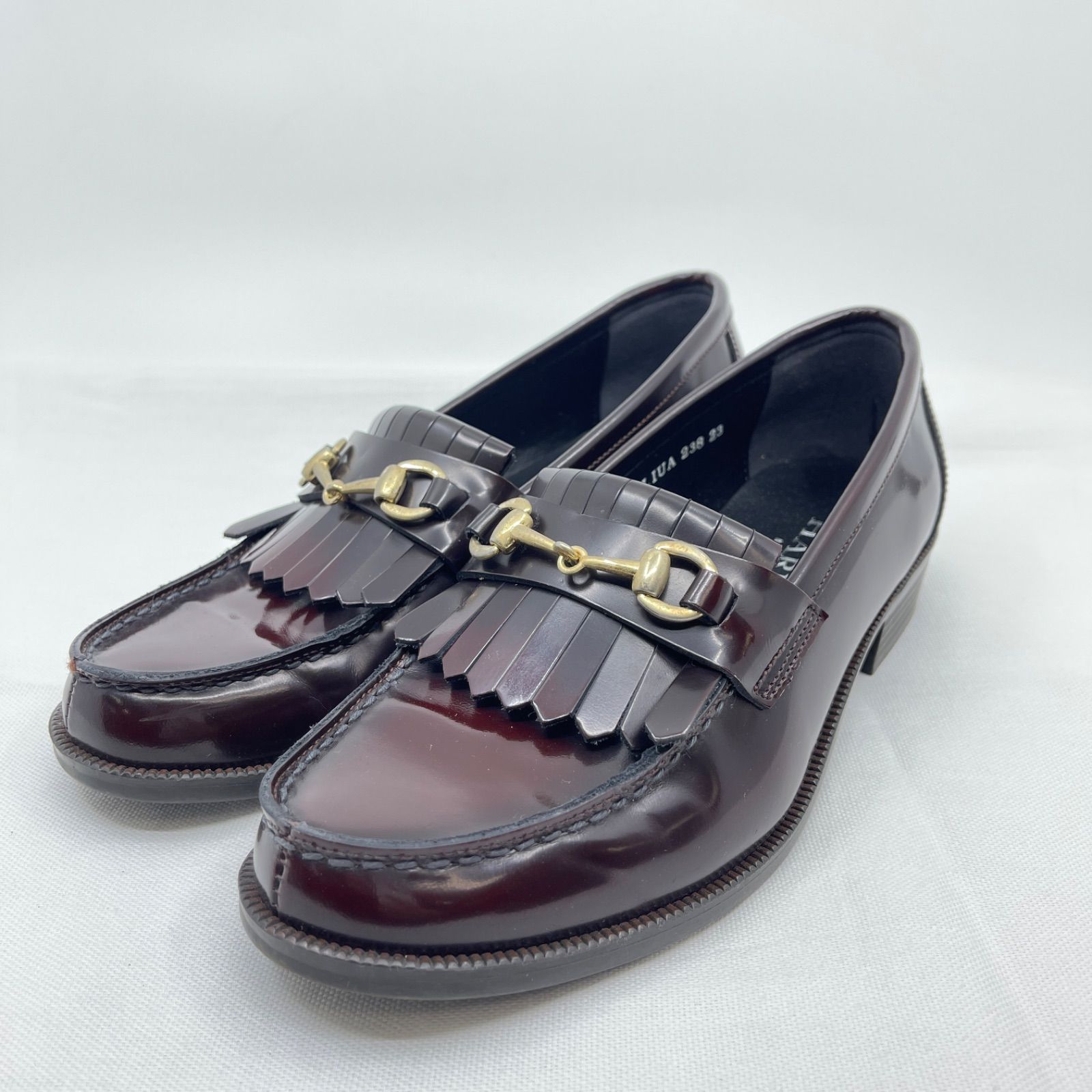 ハルタ キルト ビットローファー 23.0 ブラウン フリンジ 牛本革