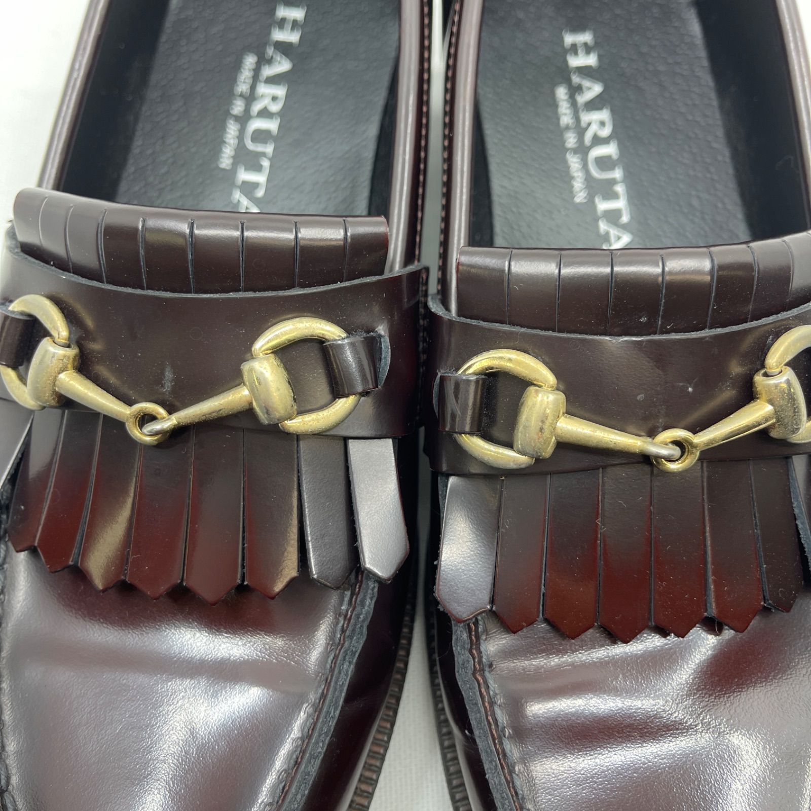 ハルタ キルト ビットローファー 23.0 ブラウン フリンジ 牛本革