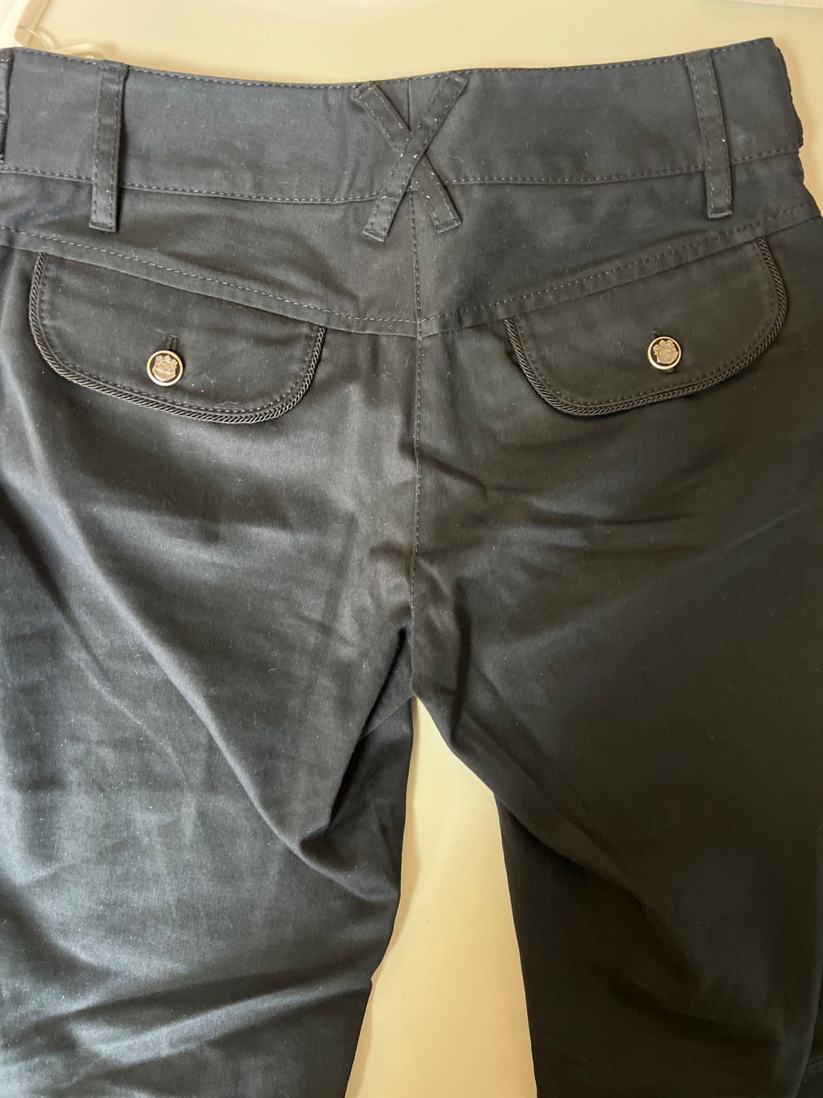 H2-46】◇ DOLCE & GABBANA 36サイズ クロップドカーゴパンツ 黒色