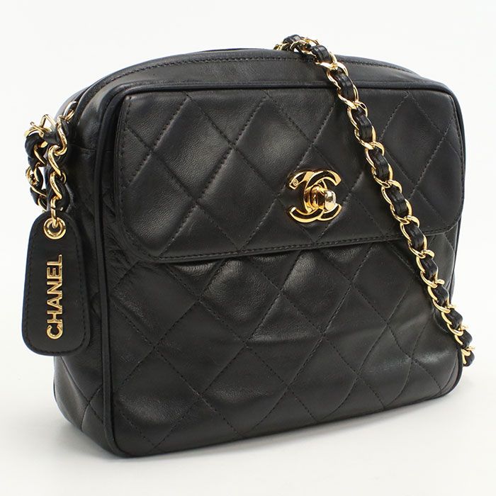 シャネル　CHANEL　ヴィンテージ　マトラッセ　ショルダー　ラムスキン　中古 CHANEL シャネル チェーンショルダーバッグ マトラッセ ショルダー