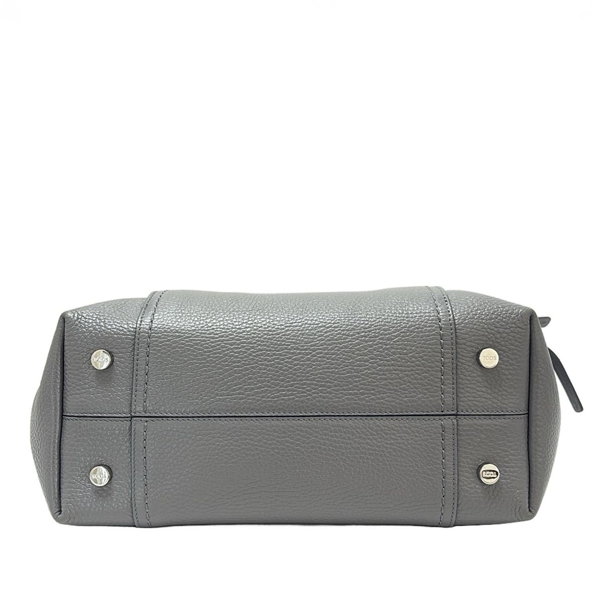 TOD'S(トッズ) トートバッグ ダブルT ダークグレー レザー - メルカリ