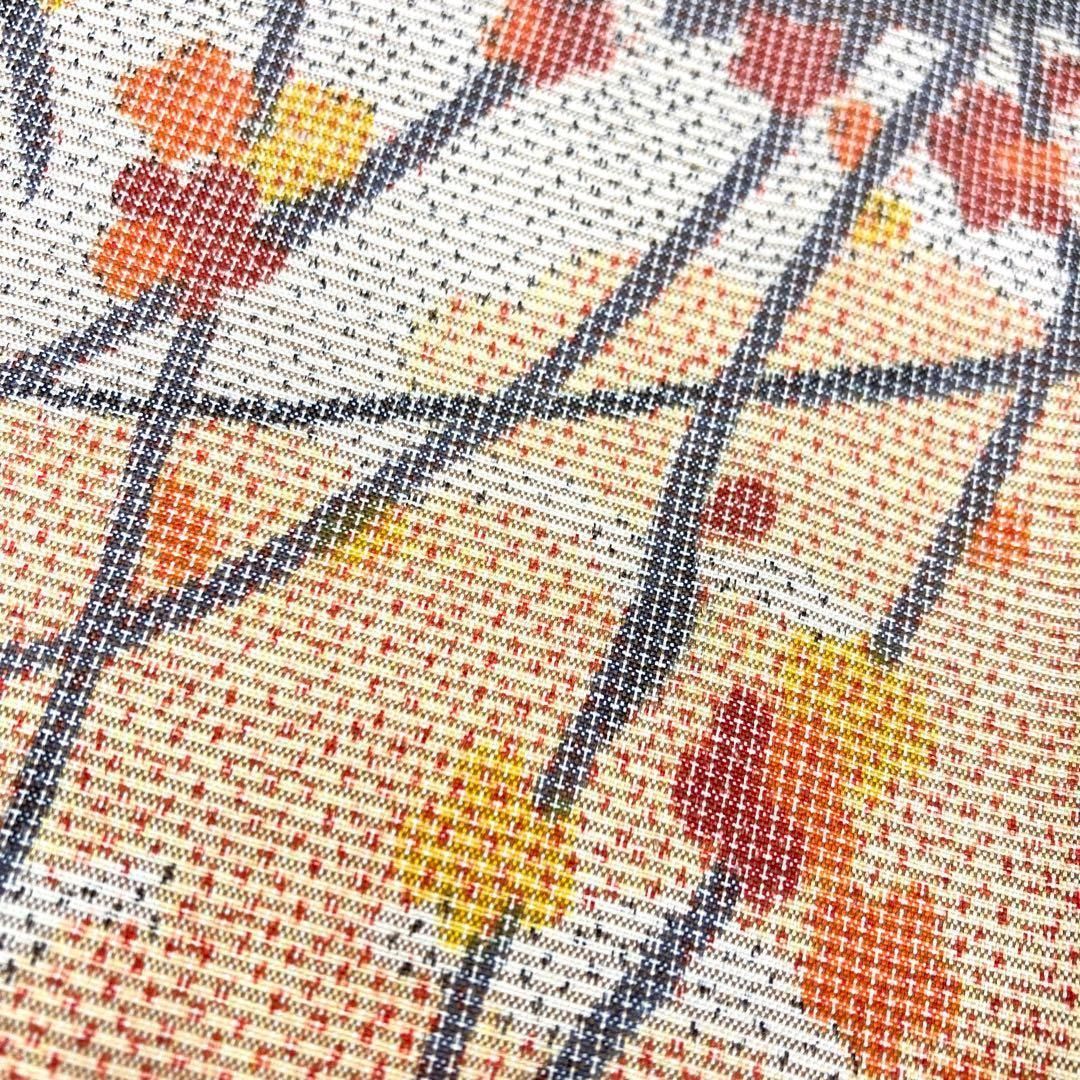 着物と帯 時流】ヒ108ys◇正絹 単衣 紬◇裄65丈165.5 枝花模様美品