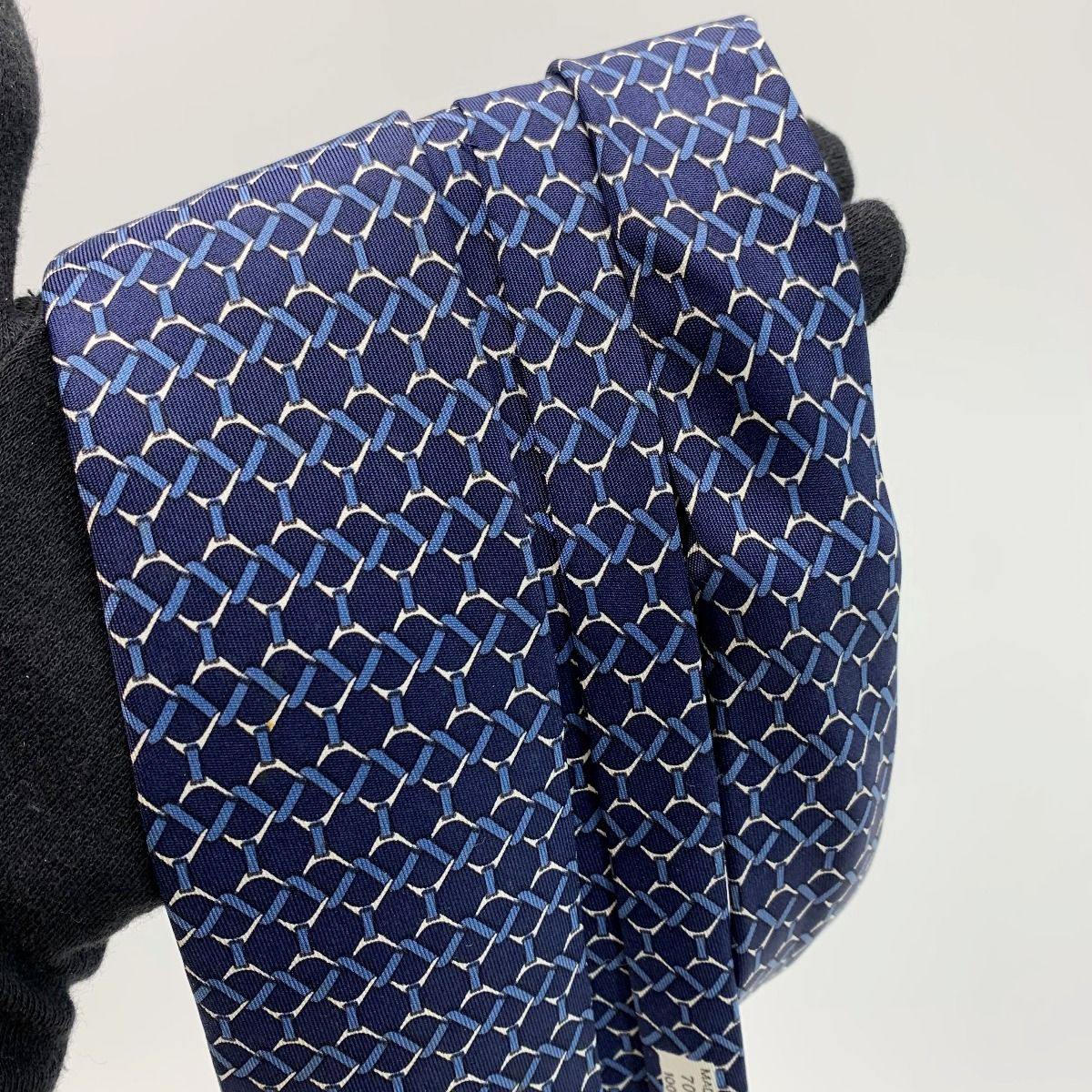HERMES エルメス シルクネクタイ ネイビー シルク100％ - メルカリ