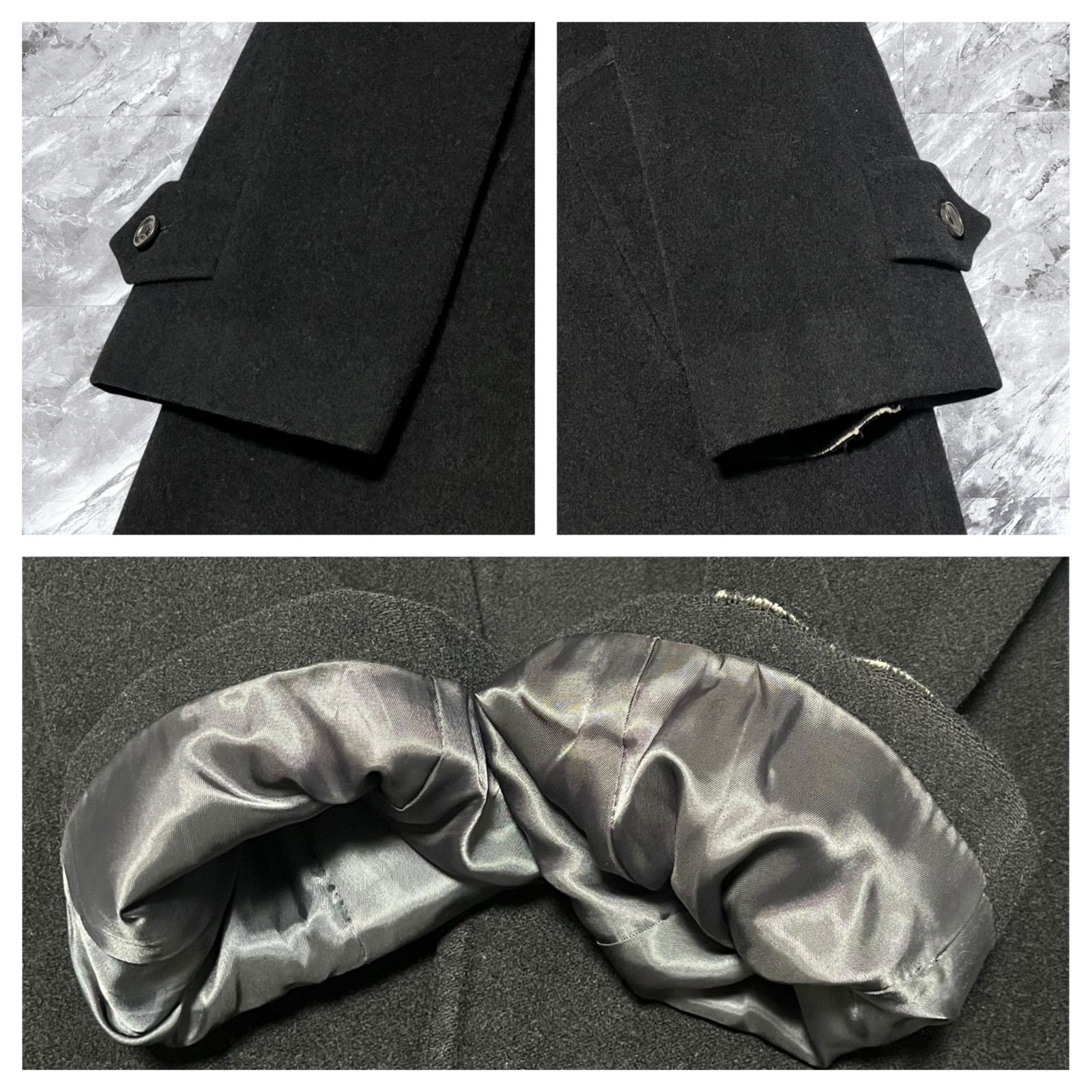 美品 ブルックスブラザーズ　ステンカラーコート　ブラック　カシミヤ100% XL 未使用級✨ ブルックスブラザーズ カシミヤ混 ステンカラーコート 40 L