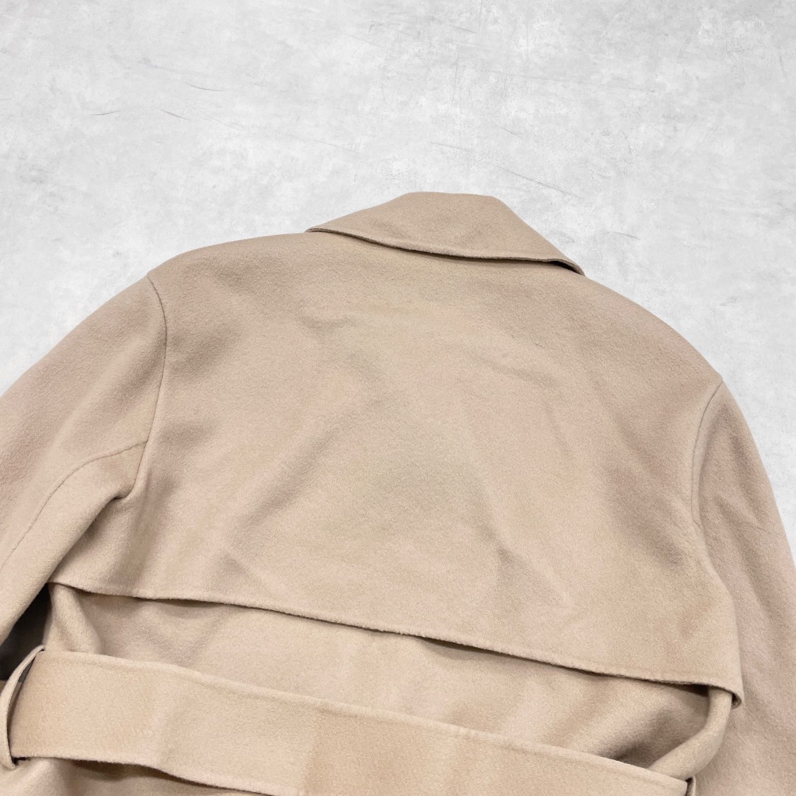 23aw セオリー　ラップトレンチコート　ベルト　ロング丈　カシミヤ　ベージュ Theory セオリー WRAP TRENCH ラップトレンチ ロングコート ベルト