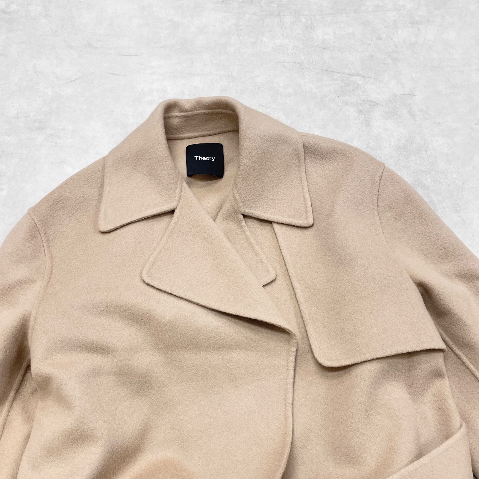 美品　セオリー カシミヤ混 ラップトレンチコート ベルト ベージュ 美品 セオリー カシミヤ混 ラップトレンチコート ベルト ベージュ