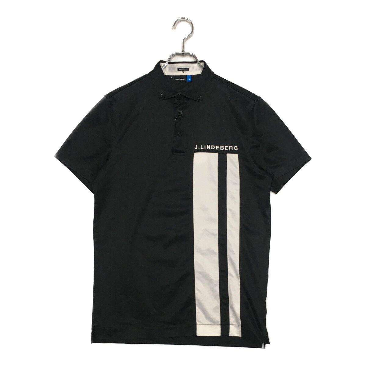 中古 メンズ ジェイリンドバーグ J.LINDEBERG 半袖ポロシャツ S 黒×白