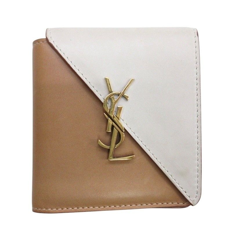 YSL ベージュ 二つ折り財布 サンローラン】1/1の最強開運日から使いたいお財布！ YSLモノグラムが