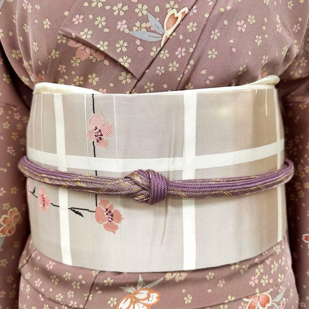 着物と帯 時流】N25559s◇正絹 九寸名古屋帯◇やまとオリジナル 桜