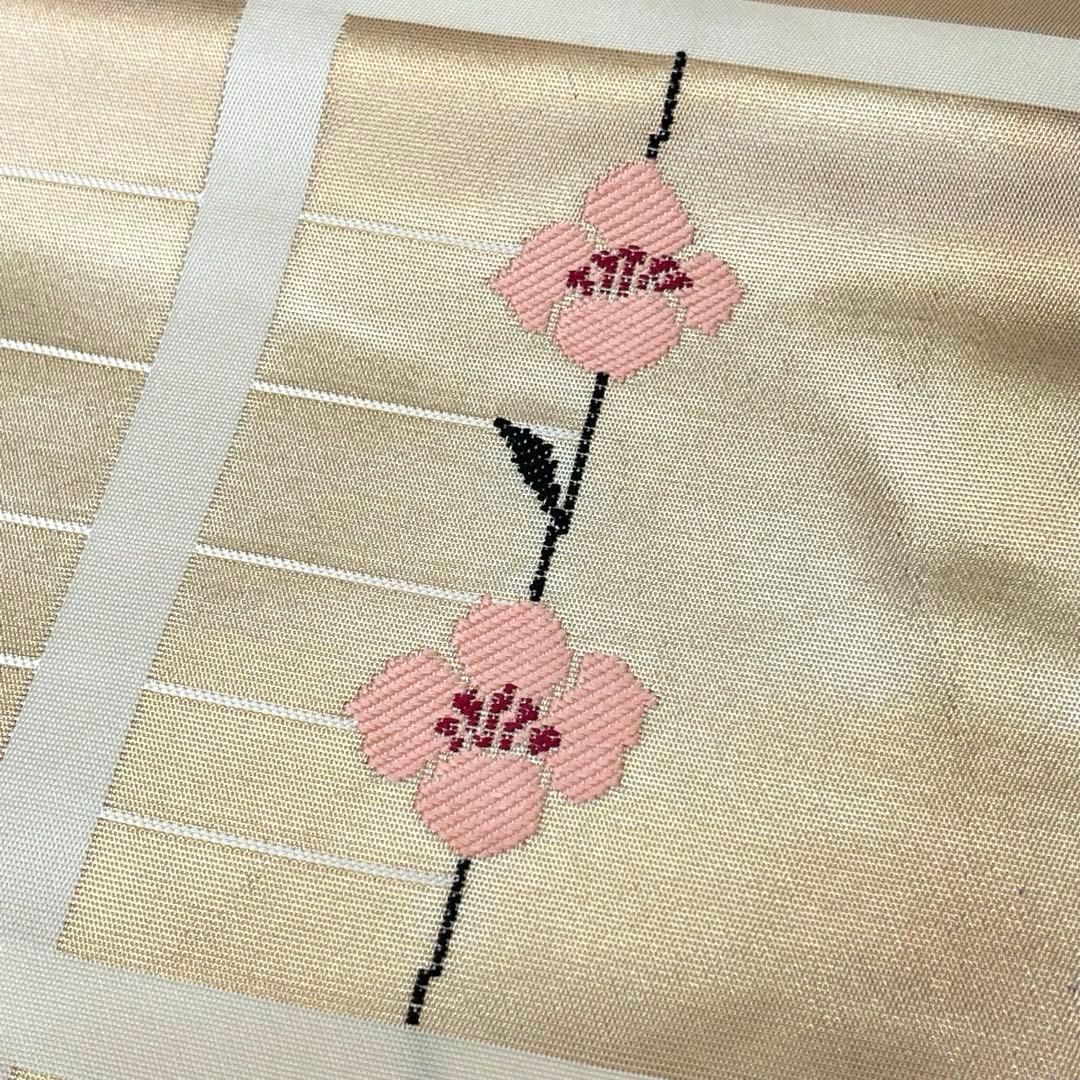 着物と帯 時流】N25559s◇正絹 九寸名古屋帯◇やまとオリジナル 桜