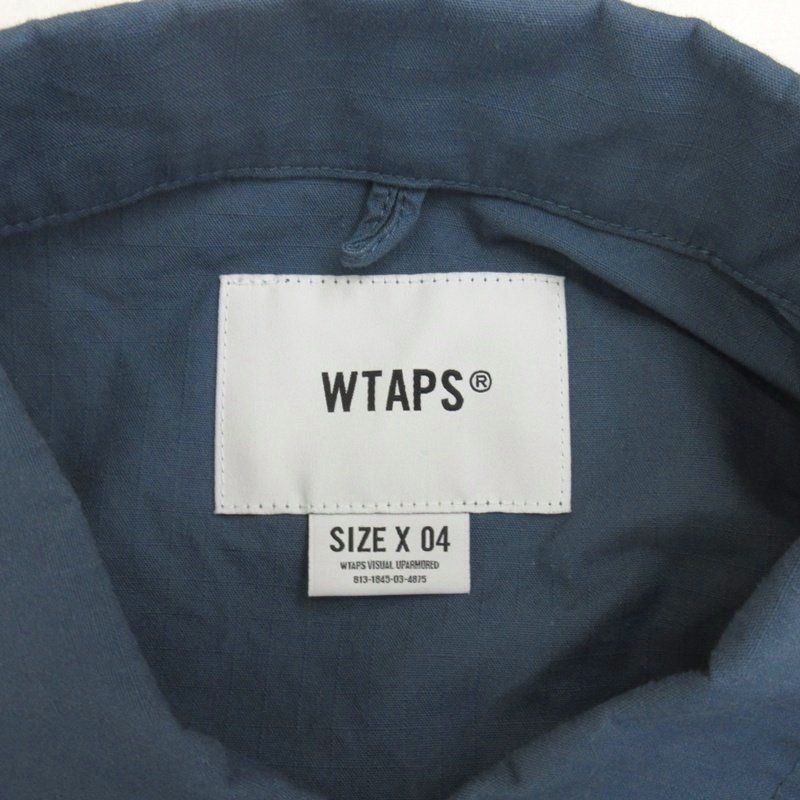 ダブルタップス WTAPS JMOD 01/LS/COTTON.RIPSTOP リップストップ シャツ 長袖 251WVDT-SHM01 ブルー 4