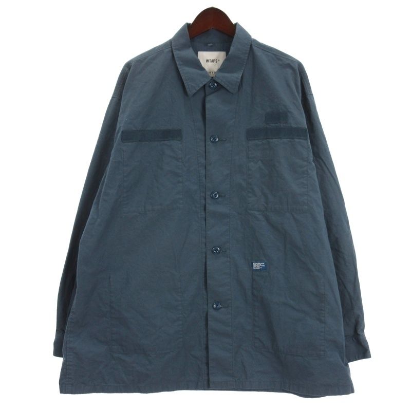 ダブルタップス WTAPS JMOD 01/LS/COTTON.RIPSTOP リップストップ シャツ 長袖 251WVDT-SHM01 ブルー 4