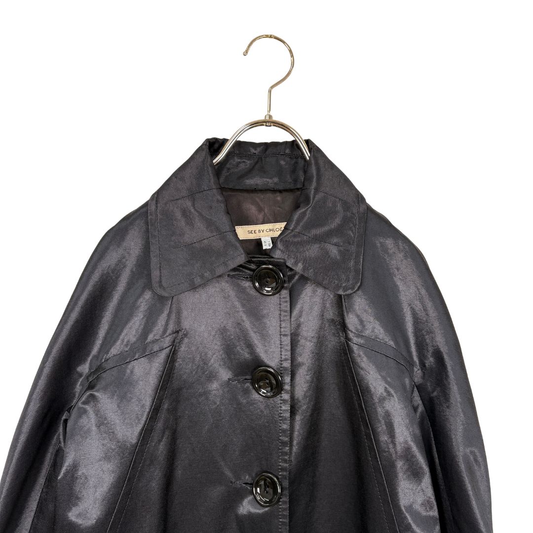 SEE BY CHLOE シーバイクロエ コート 光沢 ブラック - メルカリ