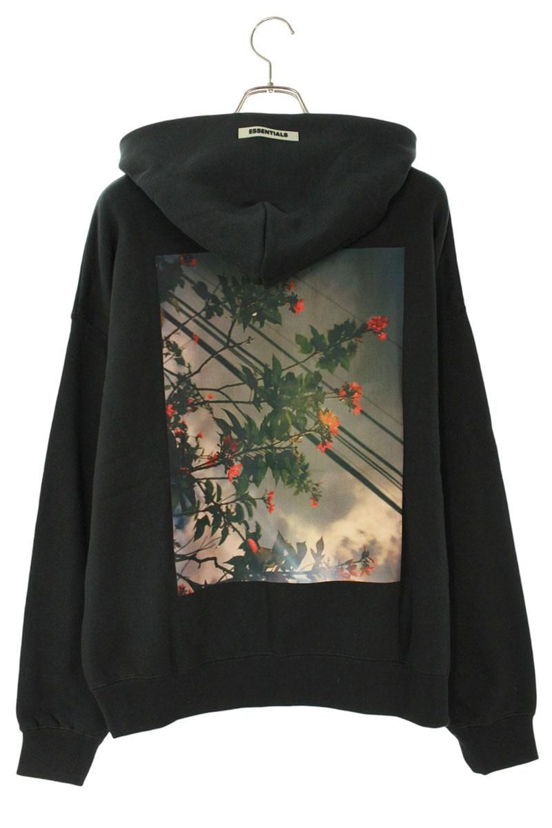 フォグ サイズ:M  ESSENTIALS バックフォトプリントプルオーバーパーカー 中古 BS99 フォグ ESSENTIALS バックフォトプリントプルオーバーパーカー メンズ