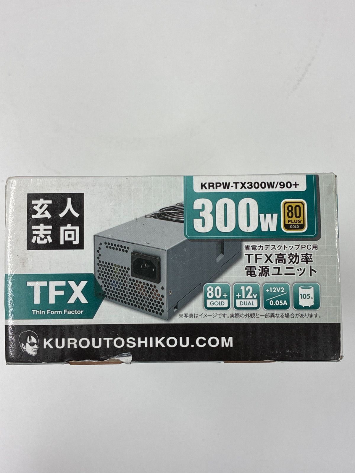 新品未使用】玄人志向 TFX電源 300W 80PLUS GOLD KRPW-TX300W/90+ 長期