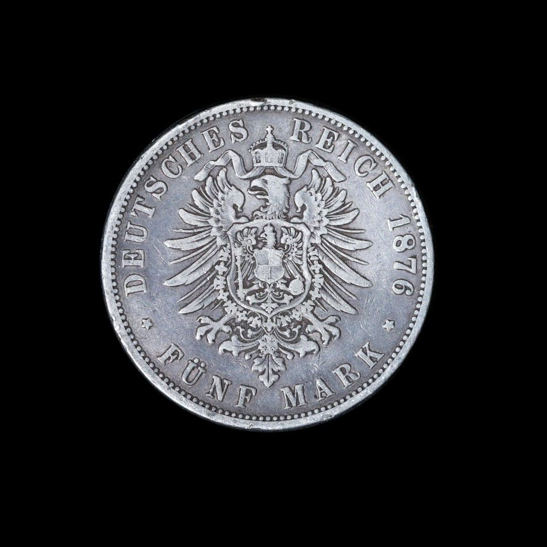 稀少　1876-C　独 プロイセン ヴィルヘルム1世　5M銀貨 Yahoo!オークション - 1876年 ドイツ プロイセン ヴィルヘルム1世 5マ