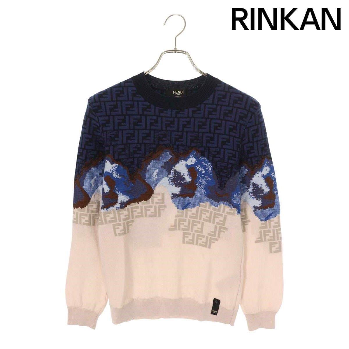 フェンディ サイズ:44  FZX005 AN3Z グラデーションFF柄ニット 中古 OM10 フェンディ FZX005 AN3Z グラデーションFF柄ニット メンズ 44 ※12/28