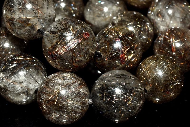 1点物】濃密内包 ブラックブロンズルチルクォーツ 11mm ブレスレット