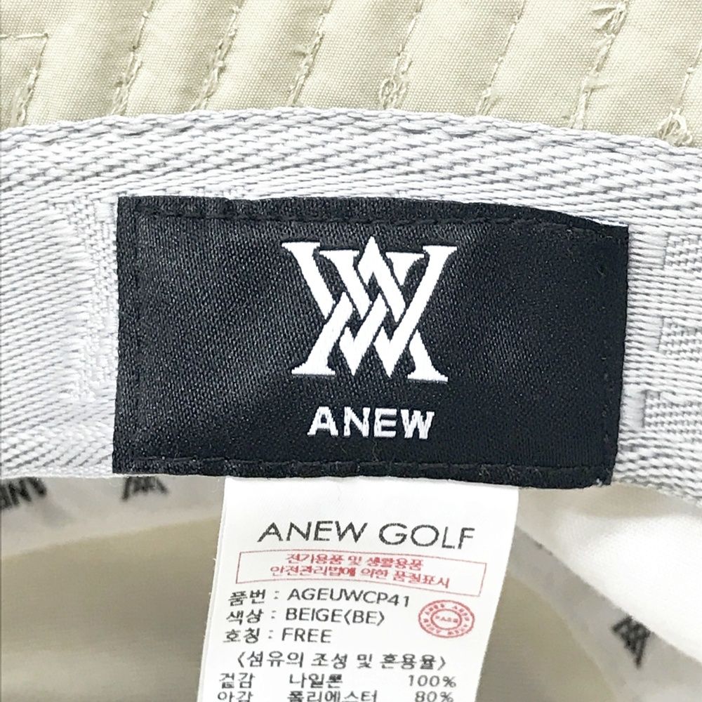 ANEW GOLF アニューゴルフ ロゴ バケットハット ベージュ系 FREE