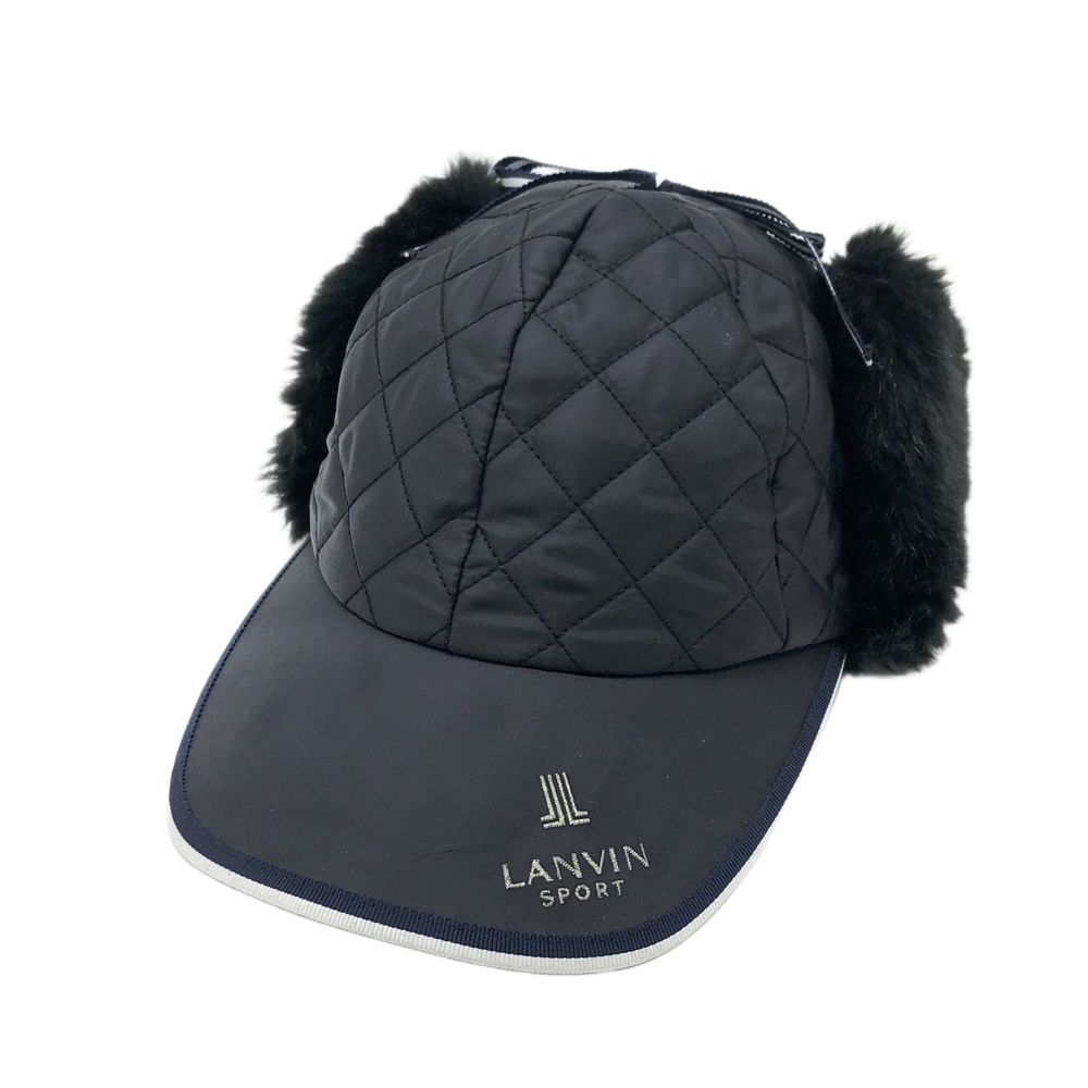 LANVIN SPORT ランバン スポール 耳当て付 中綿キャップ ネイビー系 F