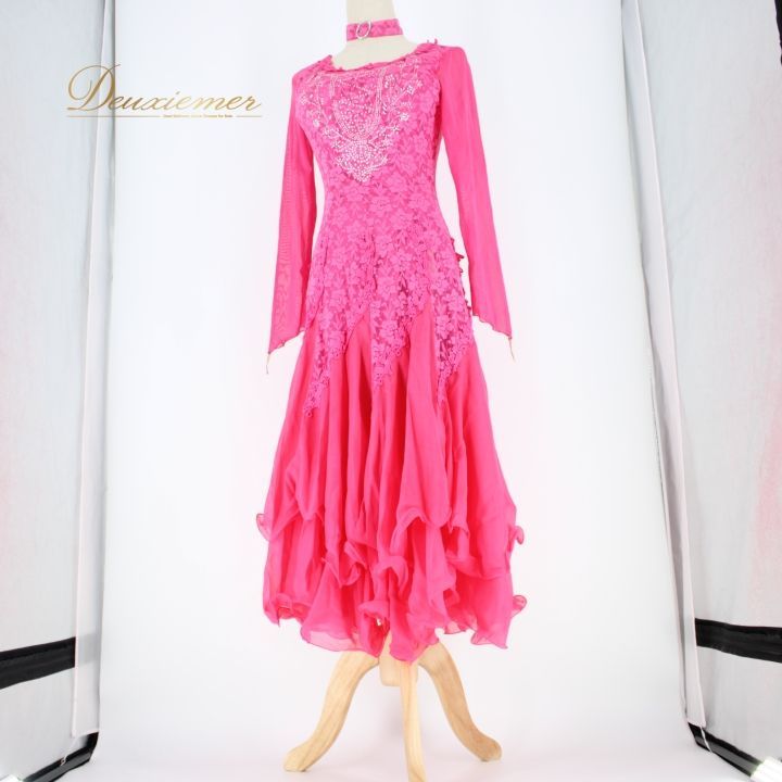 Leirena 花モチーフ 2way 社交ダンス練習着 パーティー ステージ衣装 Leirena 花モチーフ 2way 社交ダンス練習着 パーティー ステージ衣装