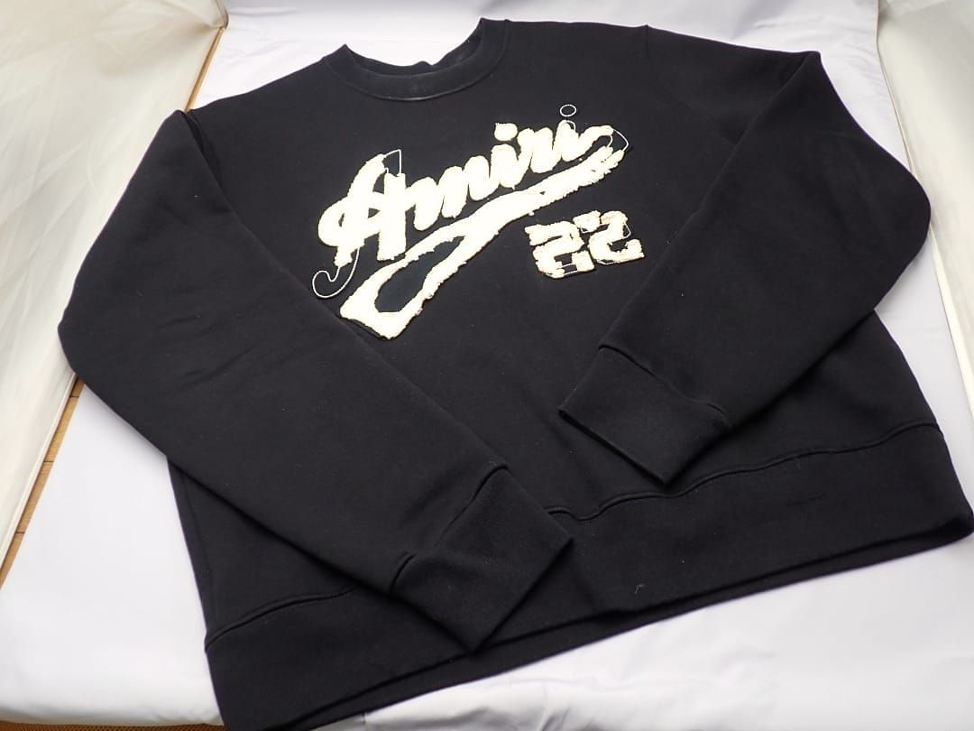 AMIRI 22 アミリ クルーネック コットン スウェットシャツ ブラック