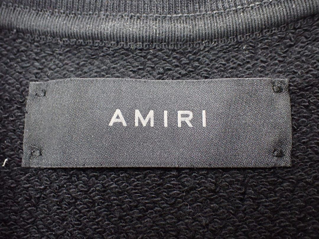 AMIRI 22 アミリ クルーネック コットン スウェットシャツ ブラック