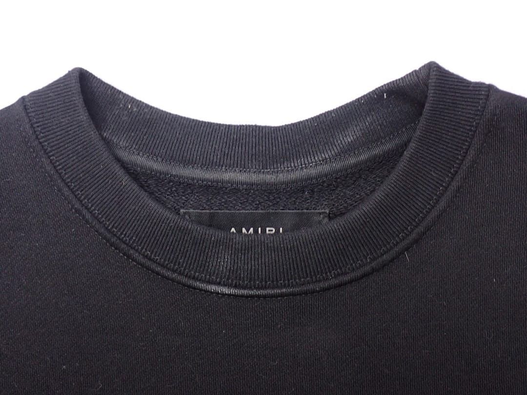 AMIRI 22 アミリ クルーネック コットン スウェットシャツ ブラック