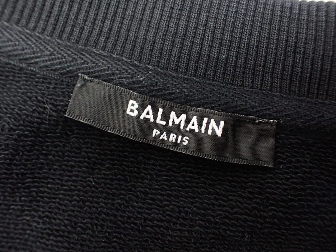 BALMAIN バルマン クルーネック コットン スウェットシャツ メンズS
