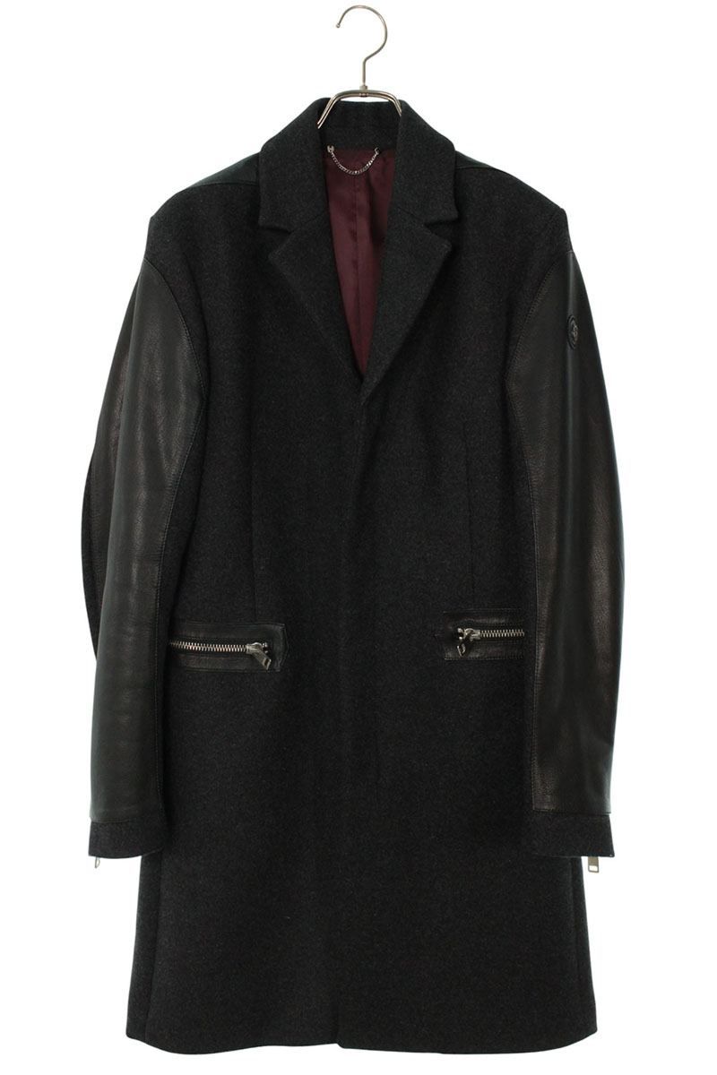 ディーゼル サイズ:M  TR750018 レザー切り替えチェスターコート 中古 BS99 ディーゼル TR750018 レザー切り替えチェスターコート メンズ M ※12/28