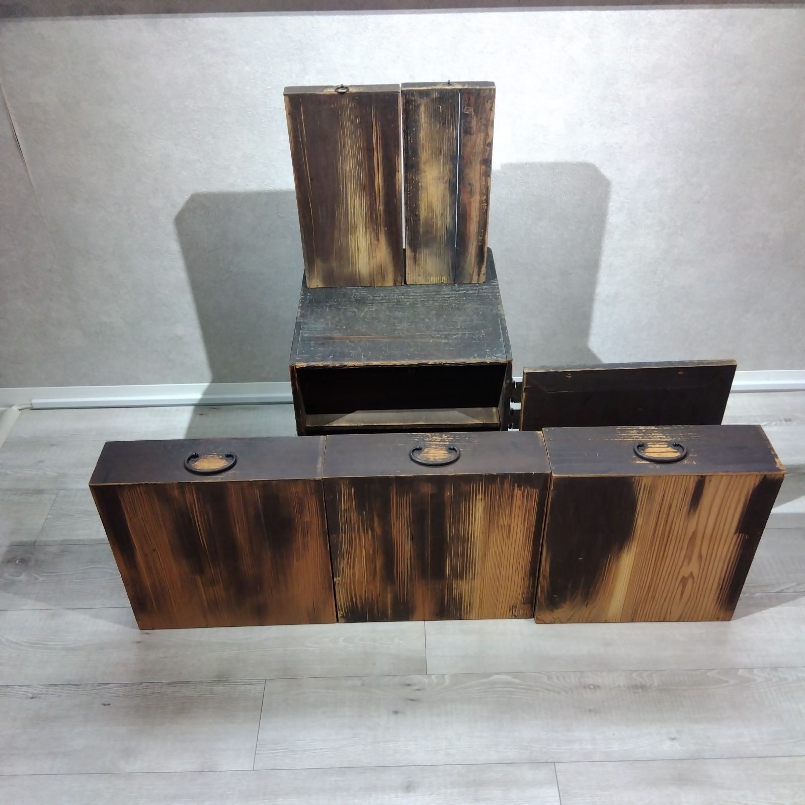 船箪笥 硯箱 書道具箱 鍵付き 小引き出し 木製 時代箪笥 古民具 骨董