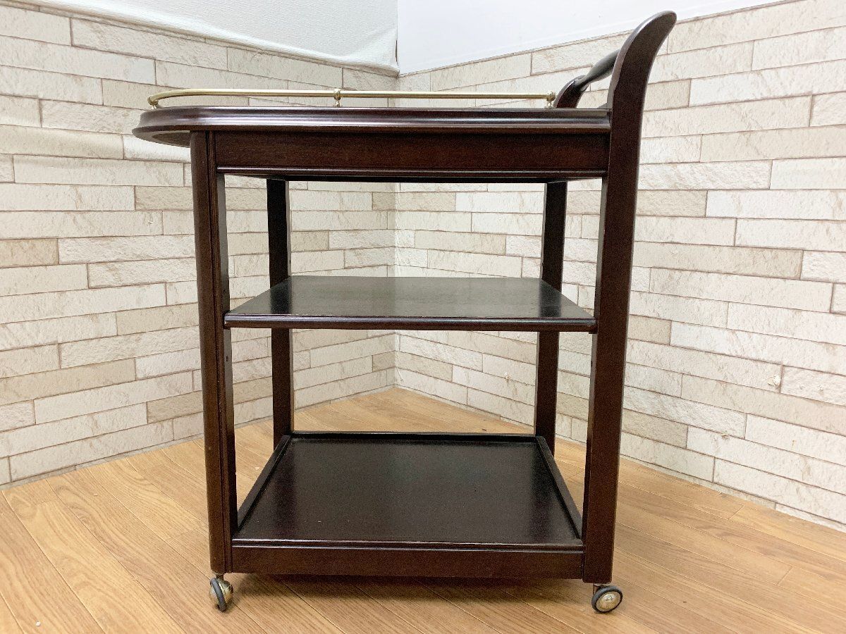 姫路モッコウ マルニ キッチンワゴン 木製 カート 3段 キャスター付 ワゴン 姫路モッコウ マルニ キッチンワゴン 木製 カート 3段 キャスター付