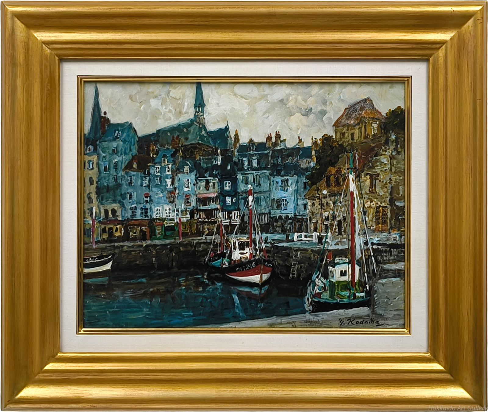 児玉幸雄油彩画 風景画 金色フレーム 児玉幸雄油彩画 風景画 金色フレーム