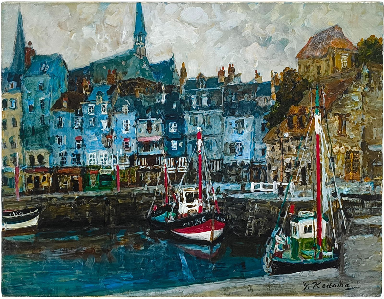 児玉幸雄 「オンフルール風景」 油絵・油彩画 絵画 - メルカリ