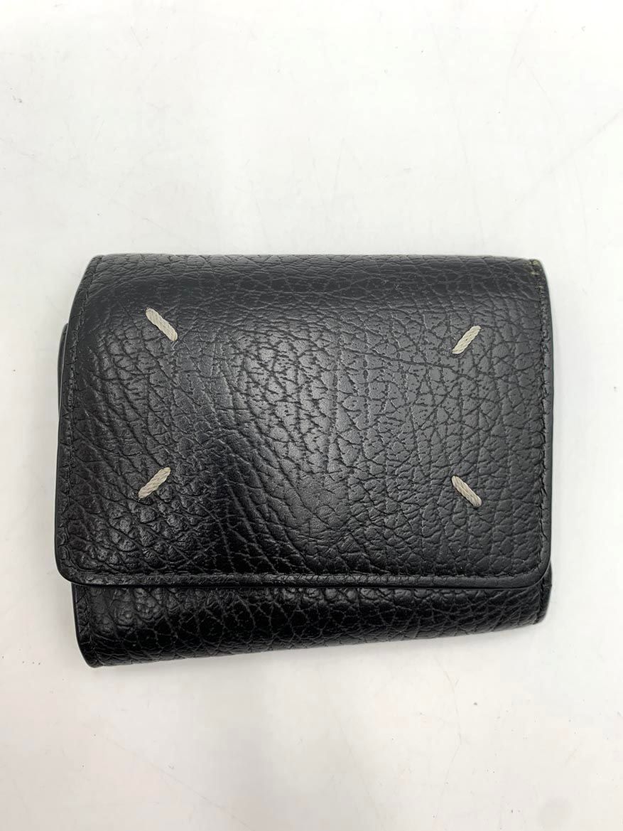 最新作，正規品 MAISON MARGIELA メゾン マルジェラ SA3UI0010 P4455 T8013 コンパクトウォレット イタリア製 三つ折り 財布 黒 ■■◎メンズ 三つ折り財布