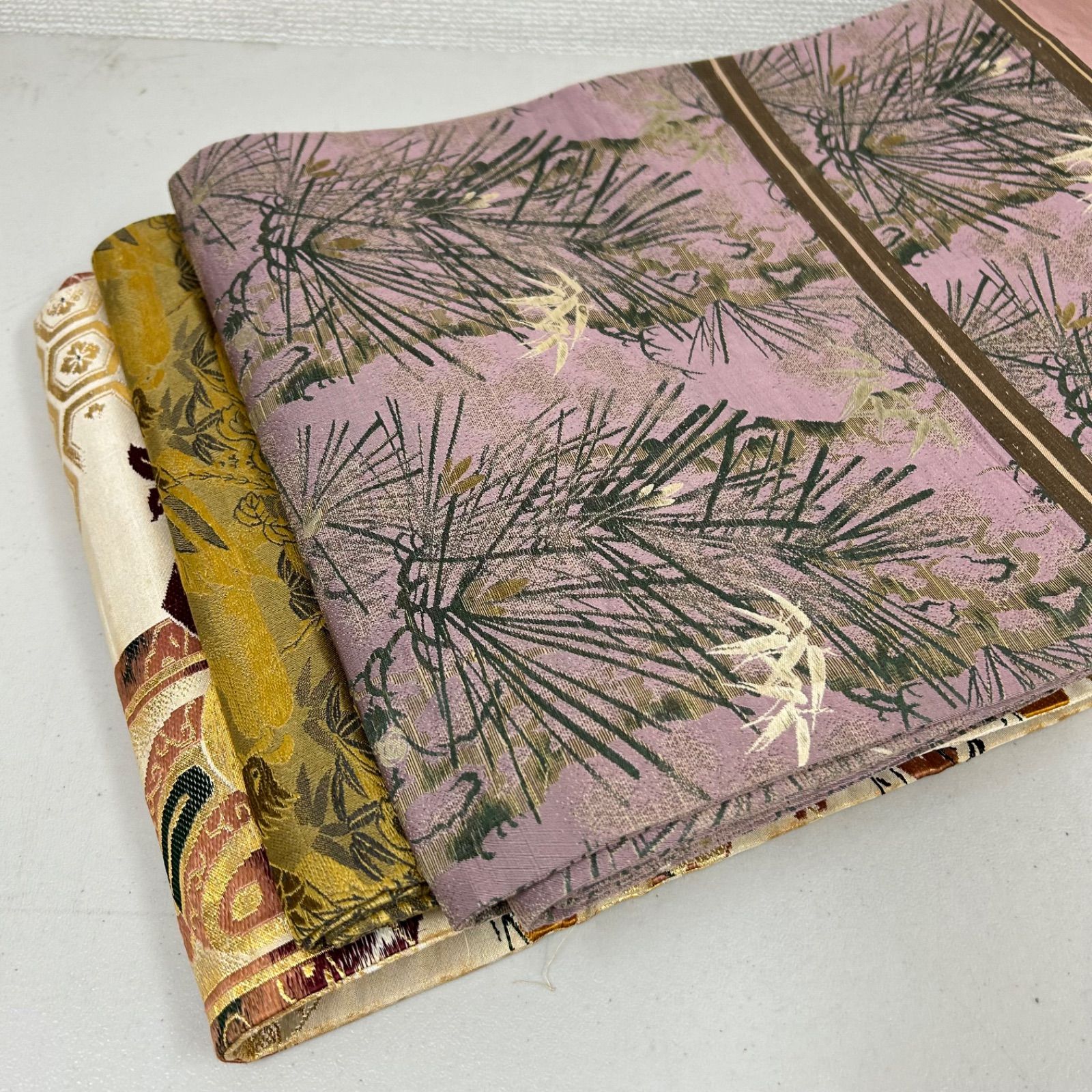 アンティーク 丸帯 正絹 3本 帯まとめ売り リメイク材料 m-750 - メルカリ