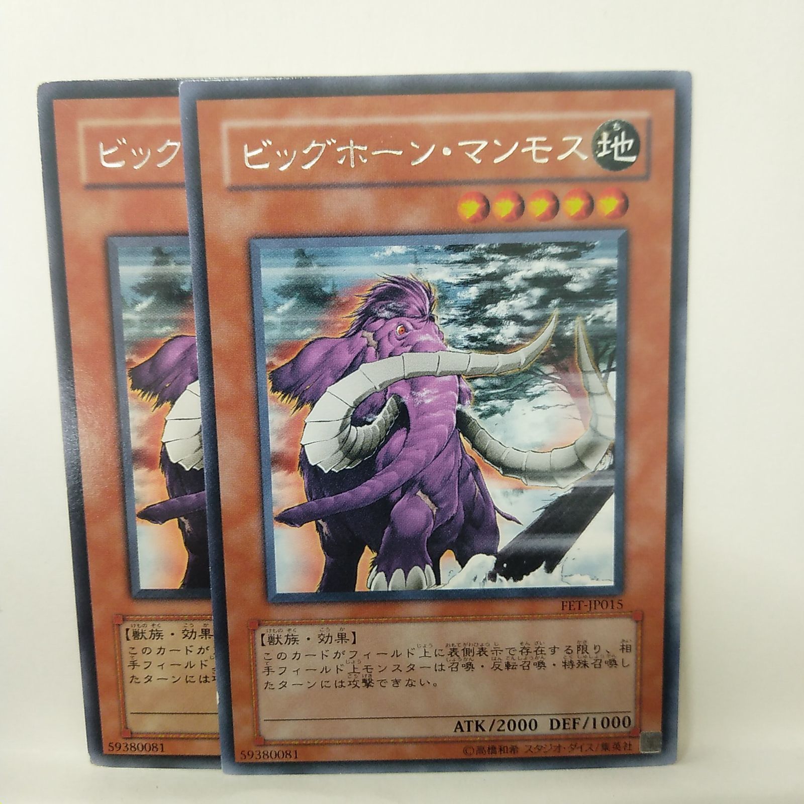 遊戯王 ビッグホーン・マンモス 旧アジア版 レリーフ ☆旧アジア☆ビッグホーンマンモス【レリーフ】{FET-AE015