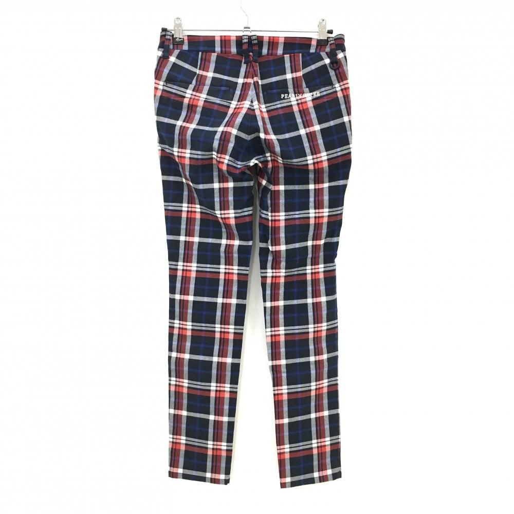 美品 パーリーゲイツ ロングパンツ ネイビー ホワイト ブロックチェック柄 S パーリーゲイツのパンツ パーリーゲイツ パンツ PEARLY GATES(パーリー