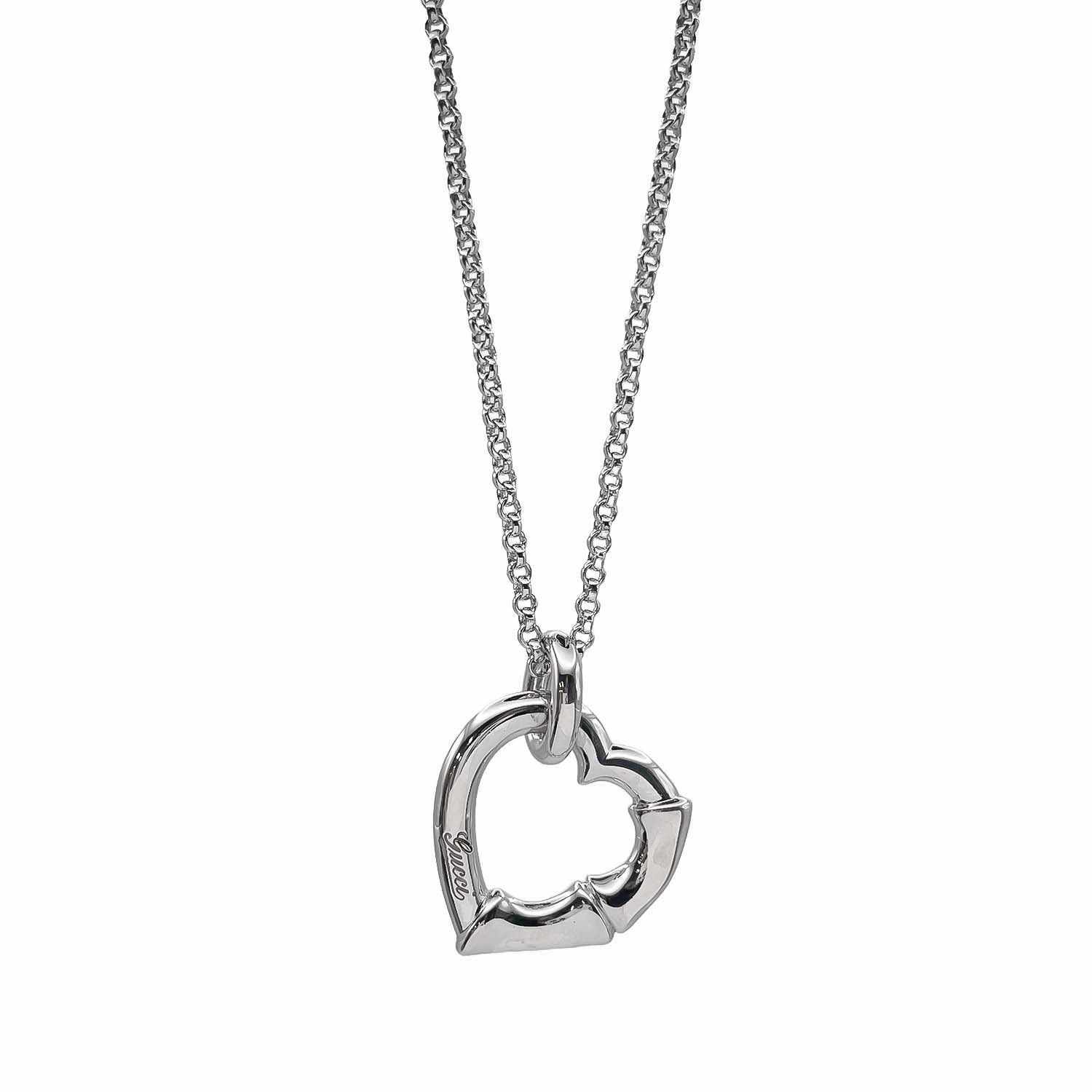 GUCCI グッチ ハート ネックレス ペンダント バンブー ホースビット