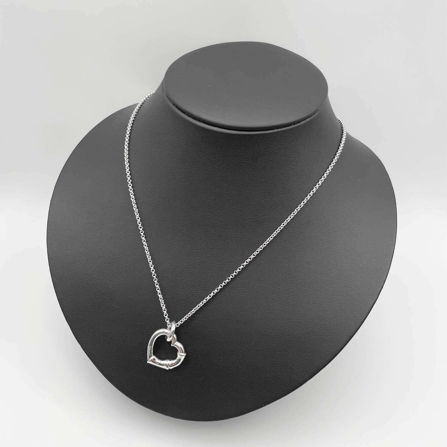 GUCCI グッチ ハート ネックレス ペンダント バンブー ホースビット