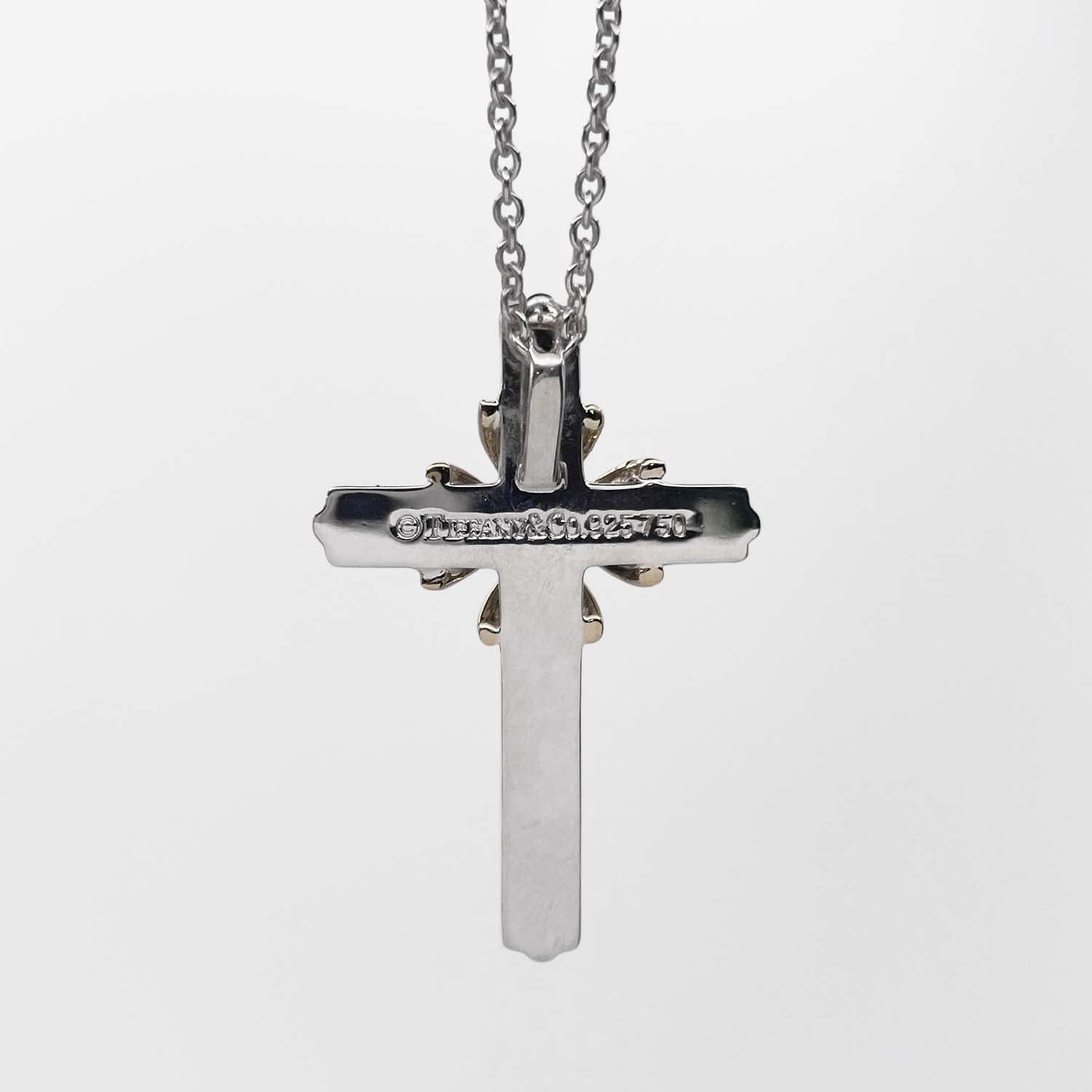 ◇ティファニー◇新品仕上 シグネチャークロス ネックレス Ag925 Au750 TK】TIFFANY&Co. ティファニー シグネチャー クロス ネックレス