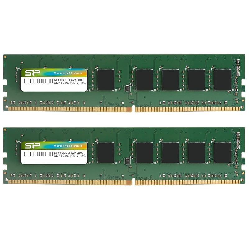 シリコンパワー SP Silicon PowerデスクトップPC用メモリ DDR4-2400(PC4-19200) 16GB×2枚 288Pin 1.2V CL17 SP032GBLFU240B22 0