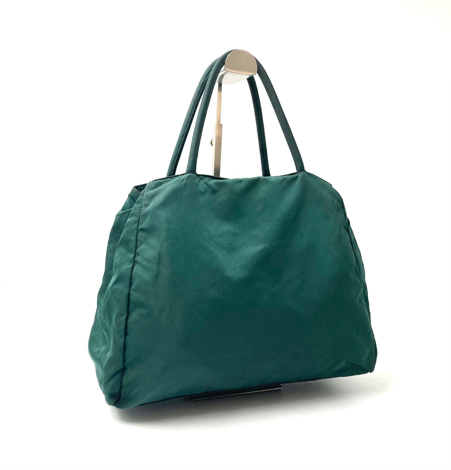 【希少】プラダ トート ブリーフケース　白タグ　三角ロゴ 緑系　テスートナイロン 希少】プラダ トート ブリーフケース 白タグ 三角ロゴ 緑系 テスート