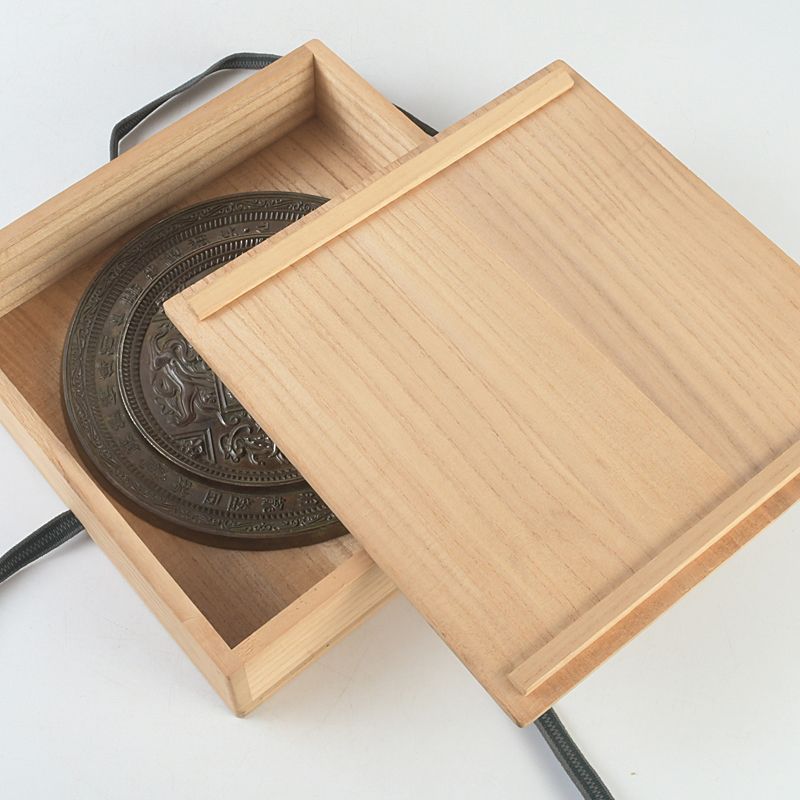 中国 古銅青銅 神獣漢詩文 銅鏡 古鏡 桐箱付 D S523 - メルカリ