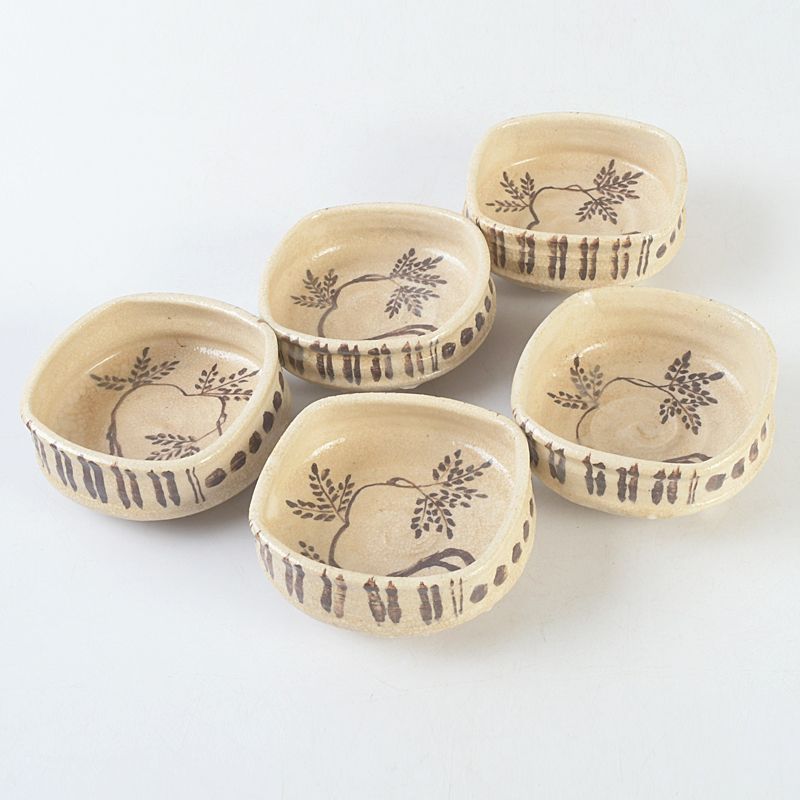 和食器 茶懐石 美濃焼 美濃大平窯 志野向付 五客 桐箱付 M S524 - メルカリ