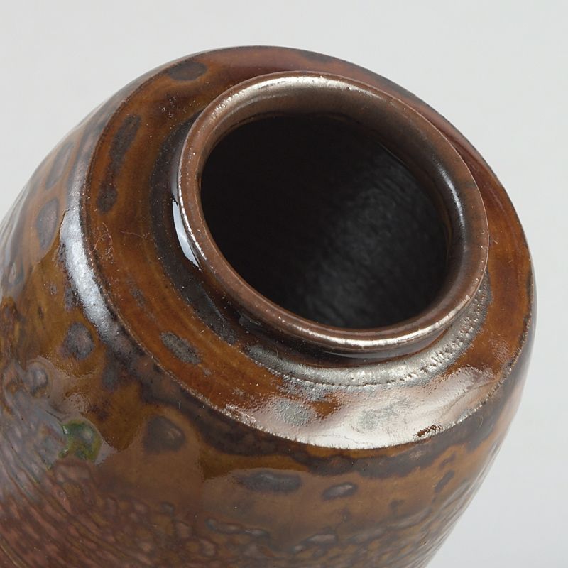 茶道具 木津喜楽作 大名物 鈴の鞘肩衛写 茶入 仕覆付 共箱 V S526