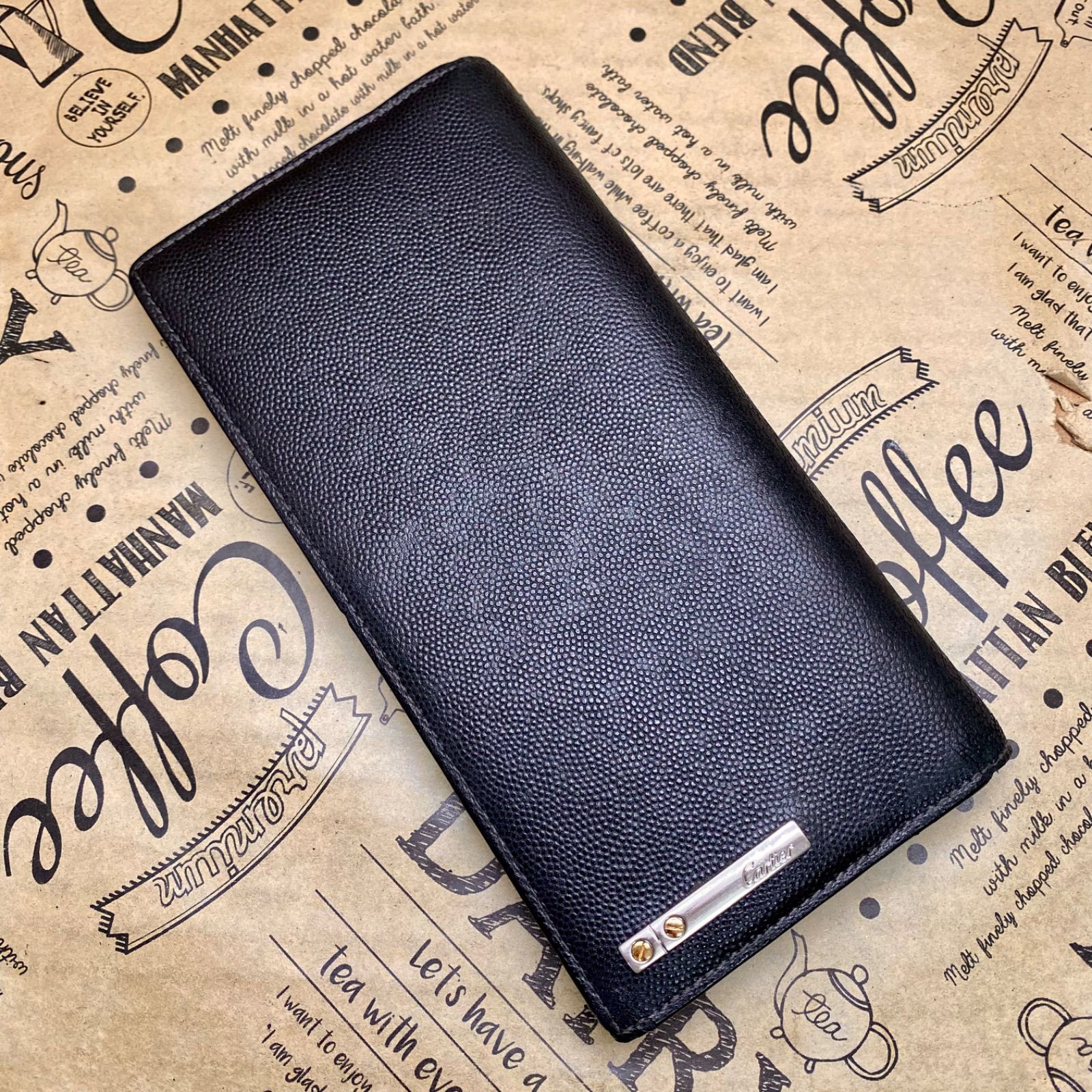 カルティエ 長財布 2つ折り 革 黒 カード 札入れ FZ382 - メルカリ