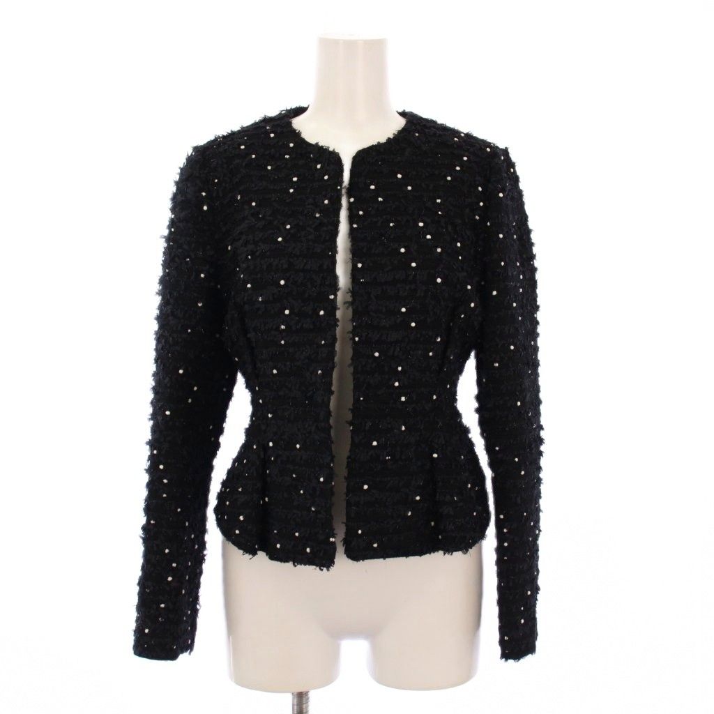 【美品】YOKOCHAN ヨーコチャン　黒 ノーカラージャケット レディース 美品】yoko chan ヨーコチャン ノーカラージャケット ブラック 36