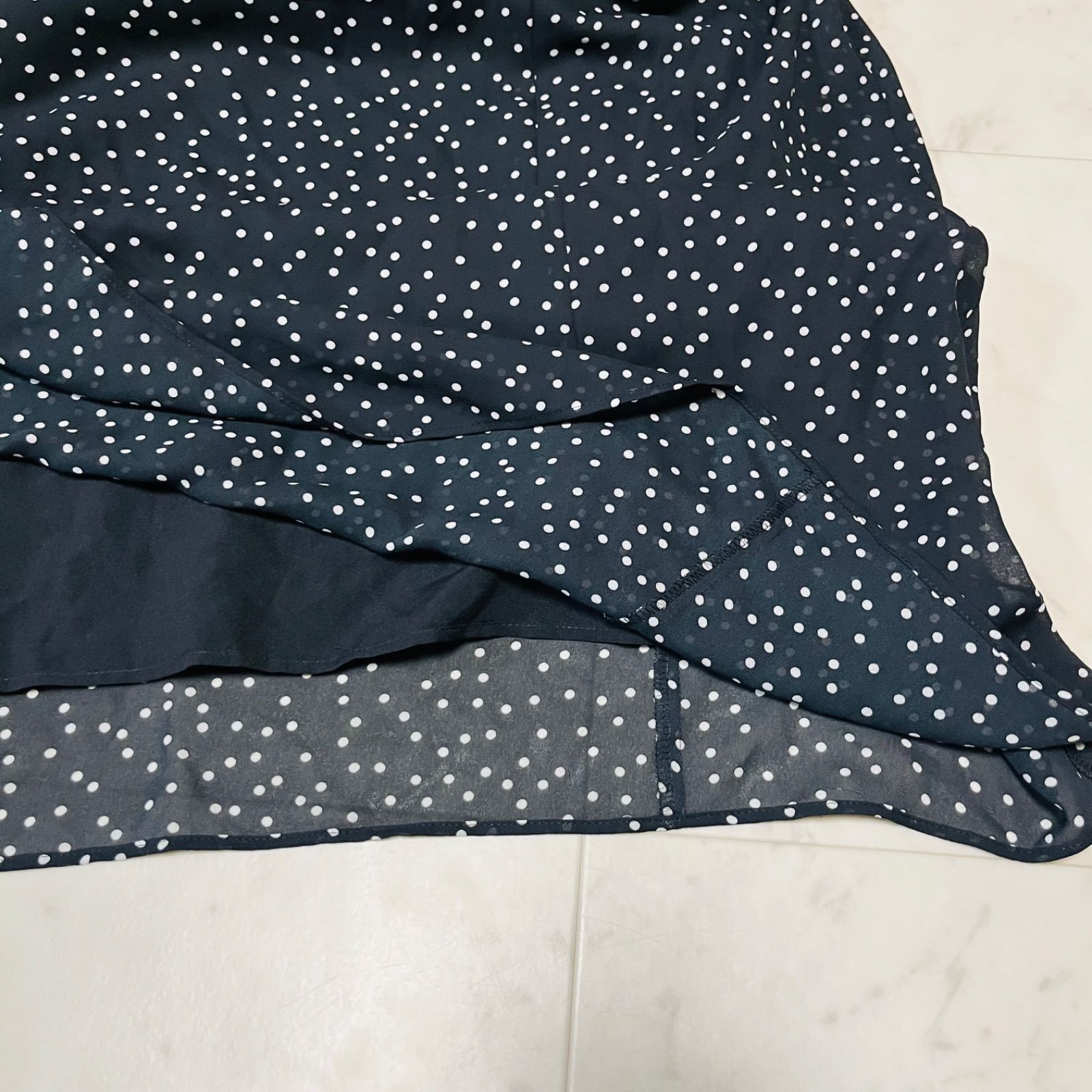 IENA イエナ ドットフリルワンピース ドット柄 透け感 薄手 長袖 定価