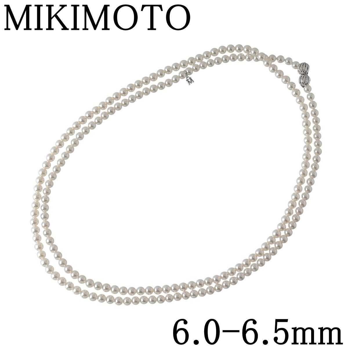 【MIKIMOTO】あこや真珠 ロング ネックレス 約6.0-6.5mm 340 ミキモト パール ネックレス インフィニティ ロング アコヤパール6.0mm
